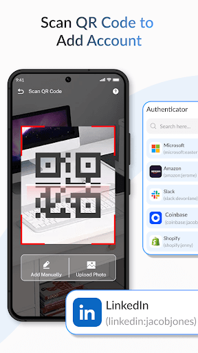 Authenticator App Pro account list with one-tap copy
